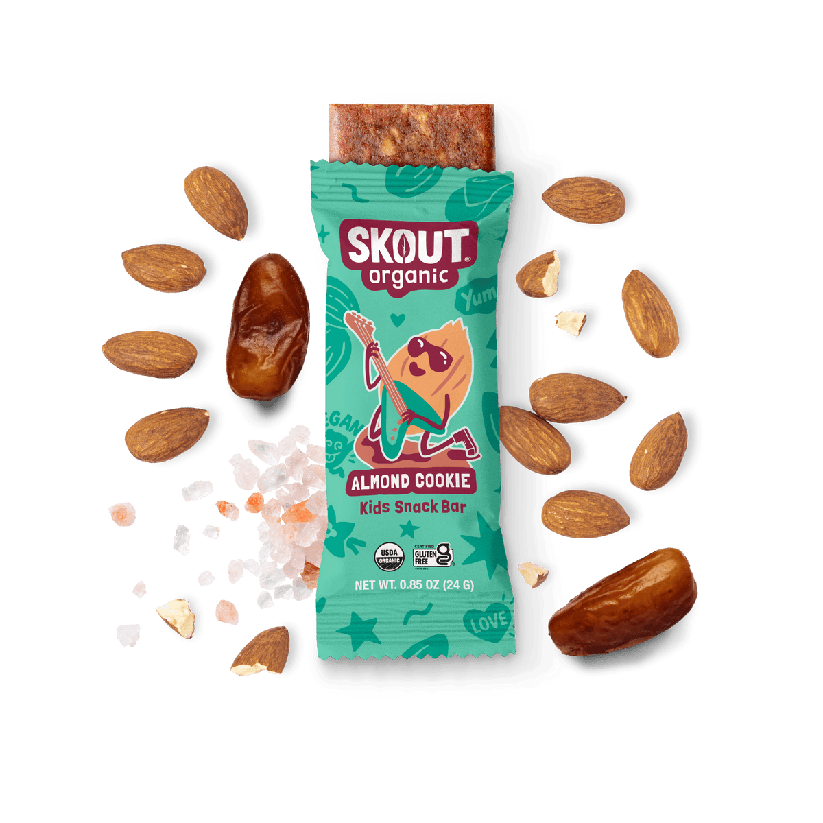 Barra orgánica de galleta de almendra para niños Skout