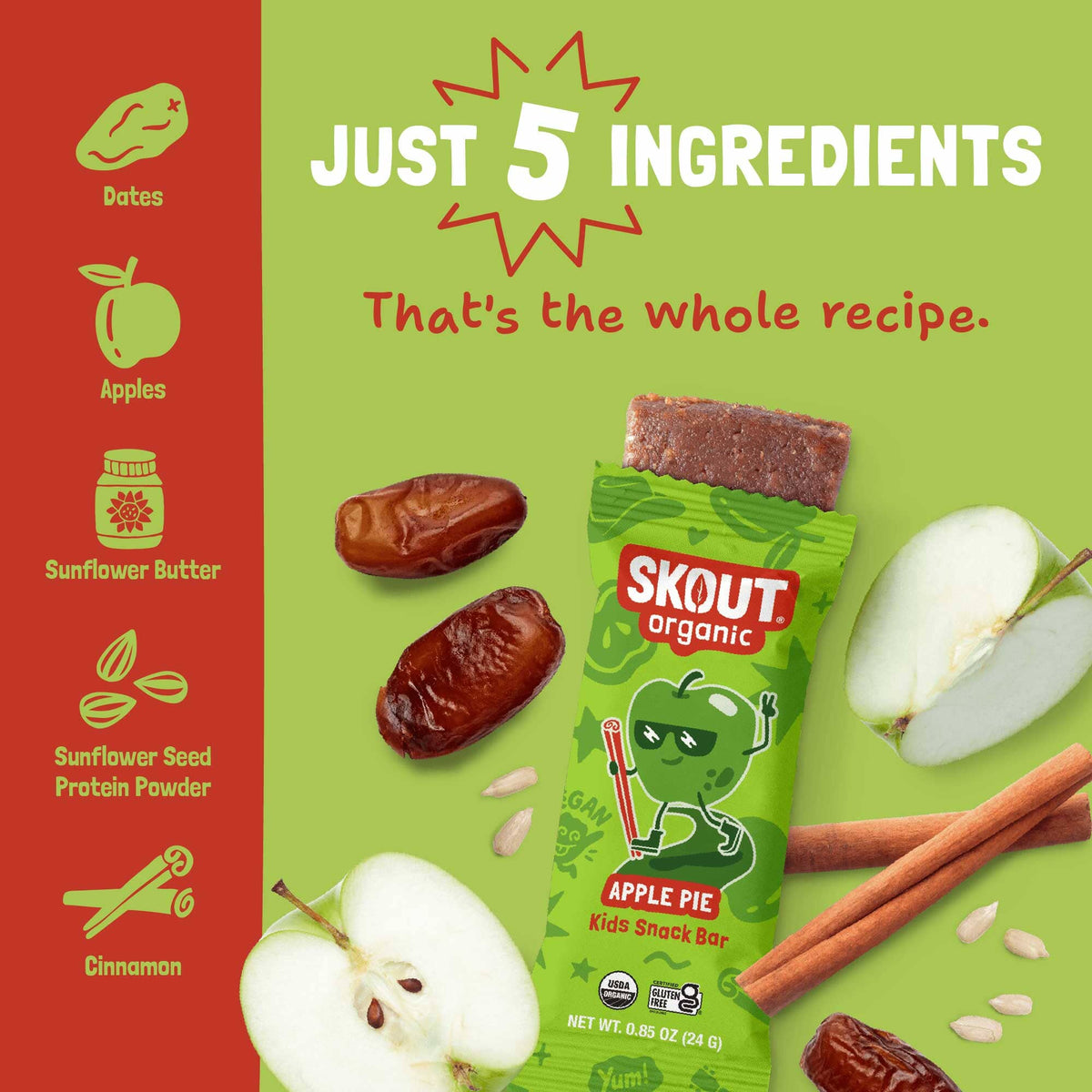 Barra infantil Skout Organic sabor tarta de manzana