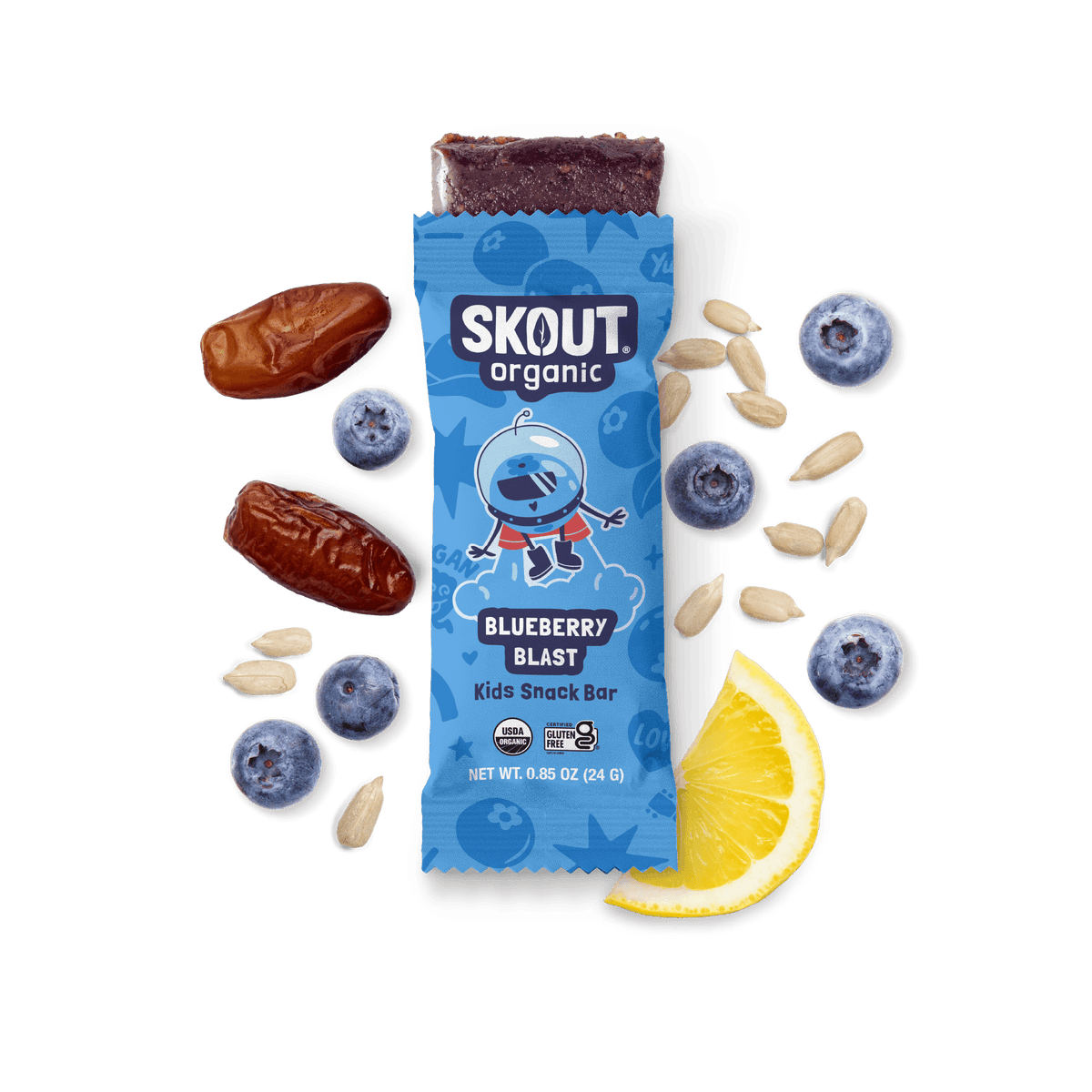 Barra infantil Skout Organic sabor Blueberry Blast