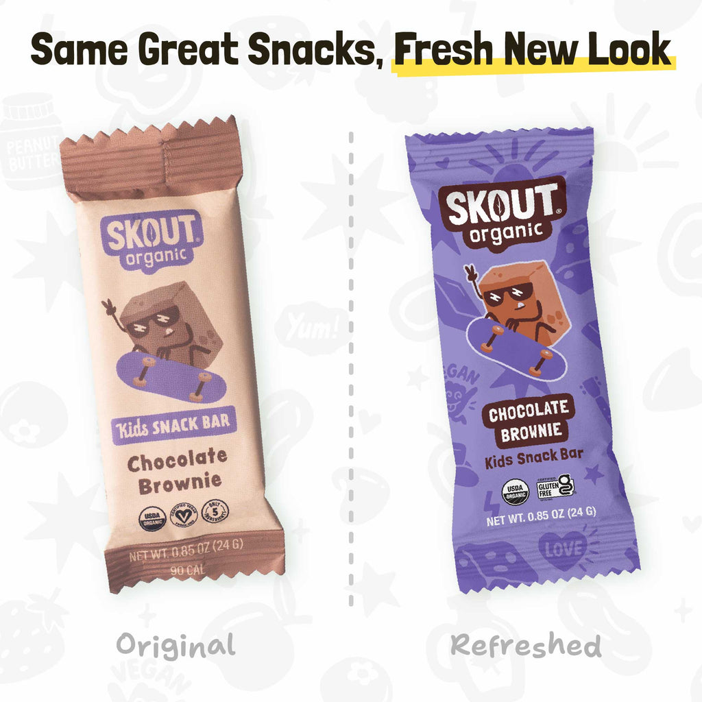 Barra infantil Skout Organic sabor brownie de chocolate