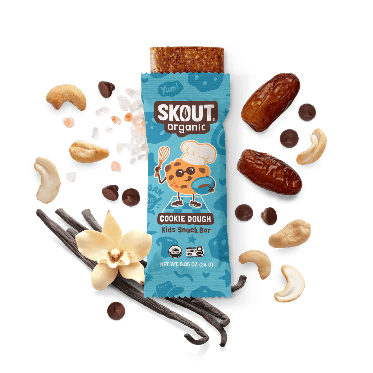 Barra para niños Skout Organic sabor masa de galleta