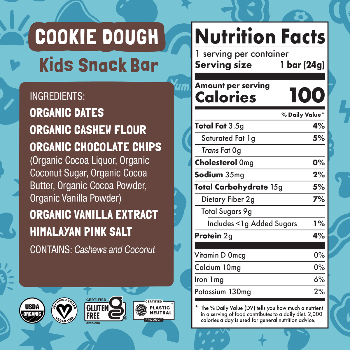 Barra para niños Skout Organic sabor masa de galleta