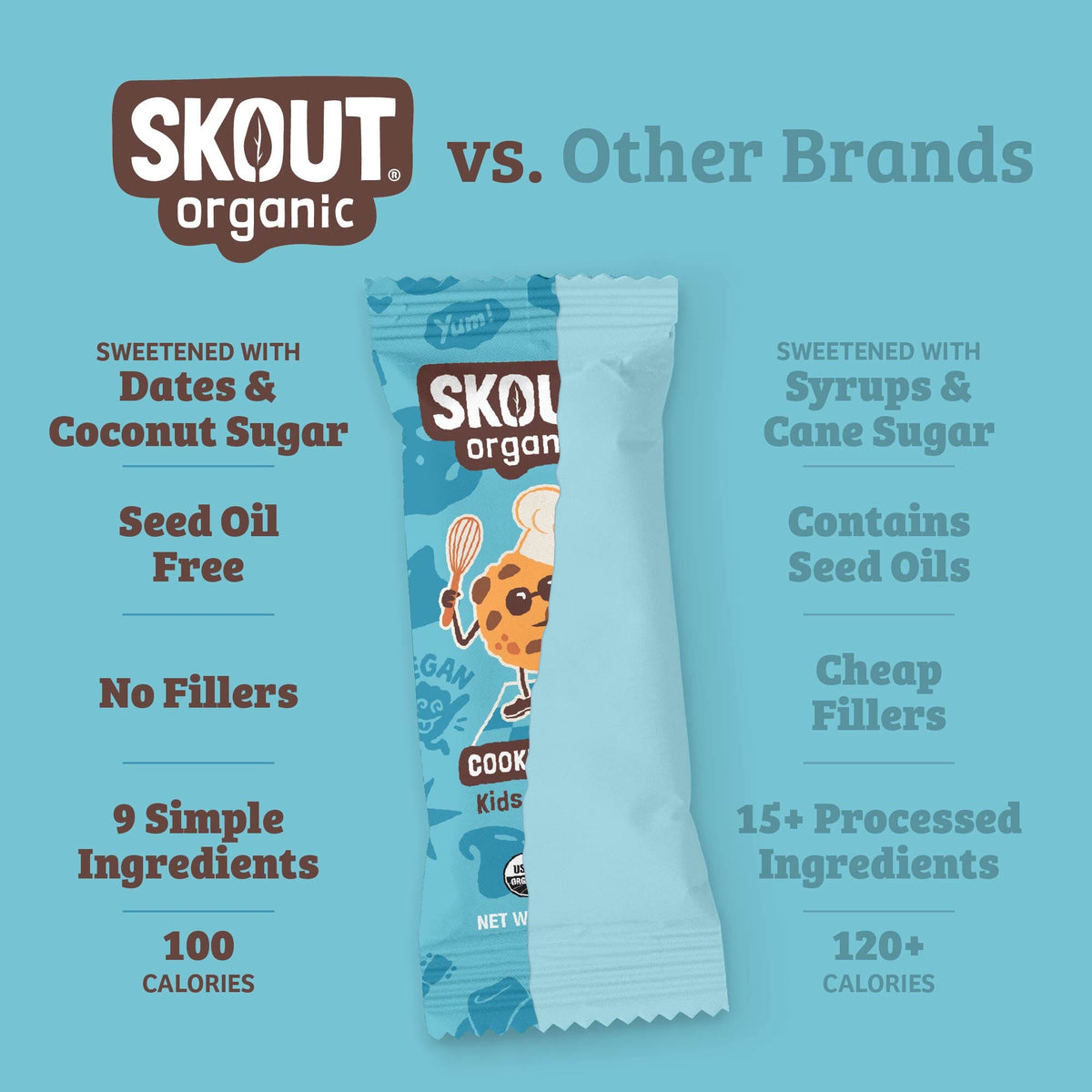 Barra para niños Skout Organic sabor masa de galleta
