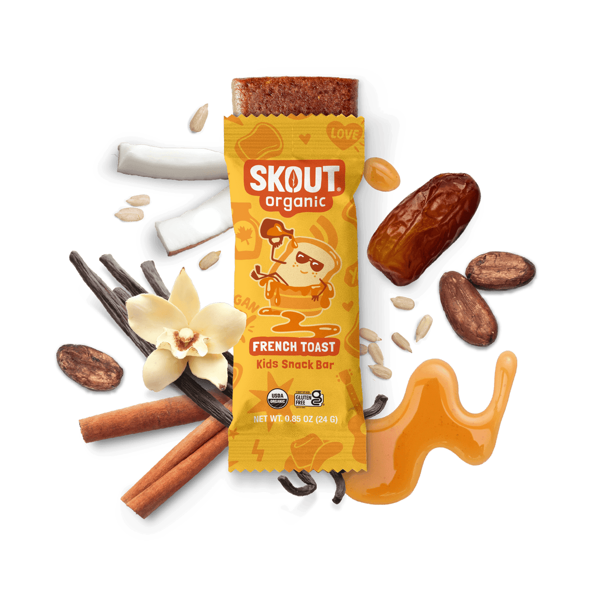 Barra orgánica para niños Skout sabor tostada francesa