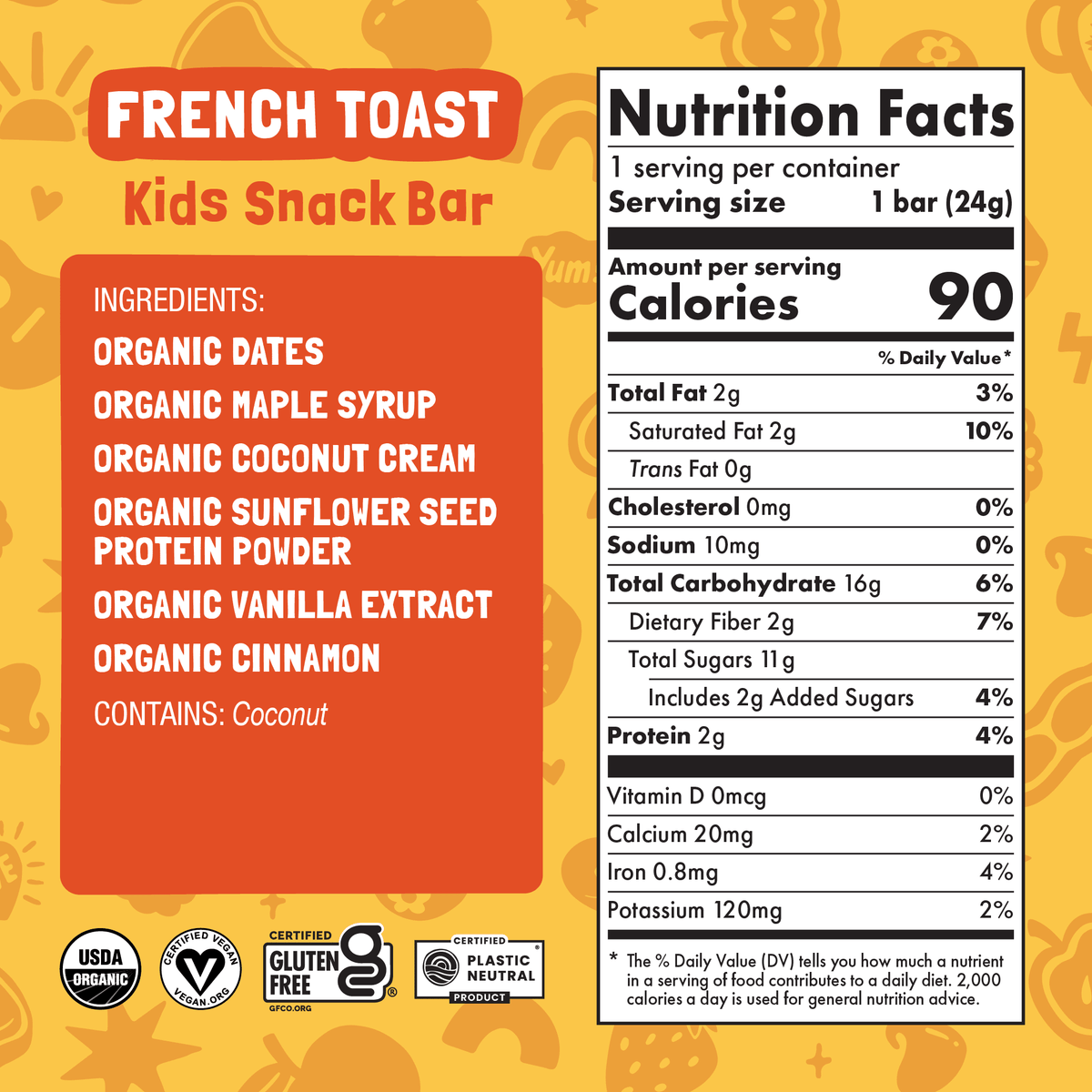 Barra orgánica para niños Skout sabor tostada francesa