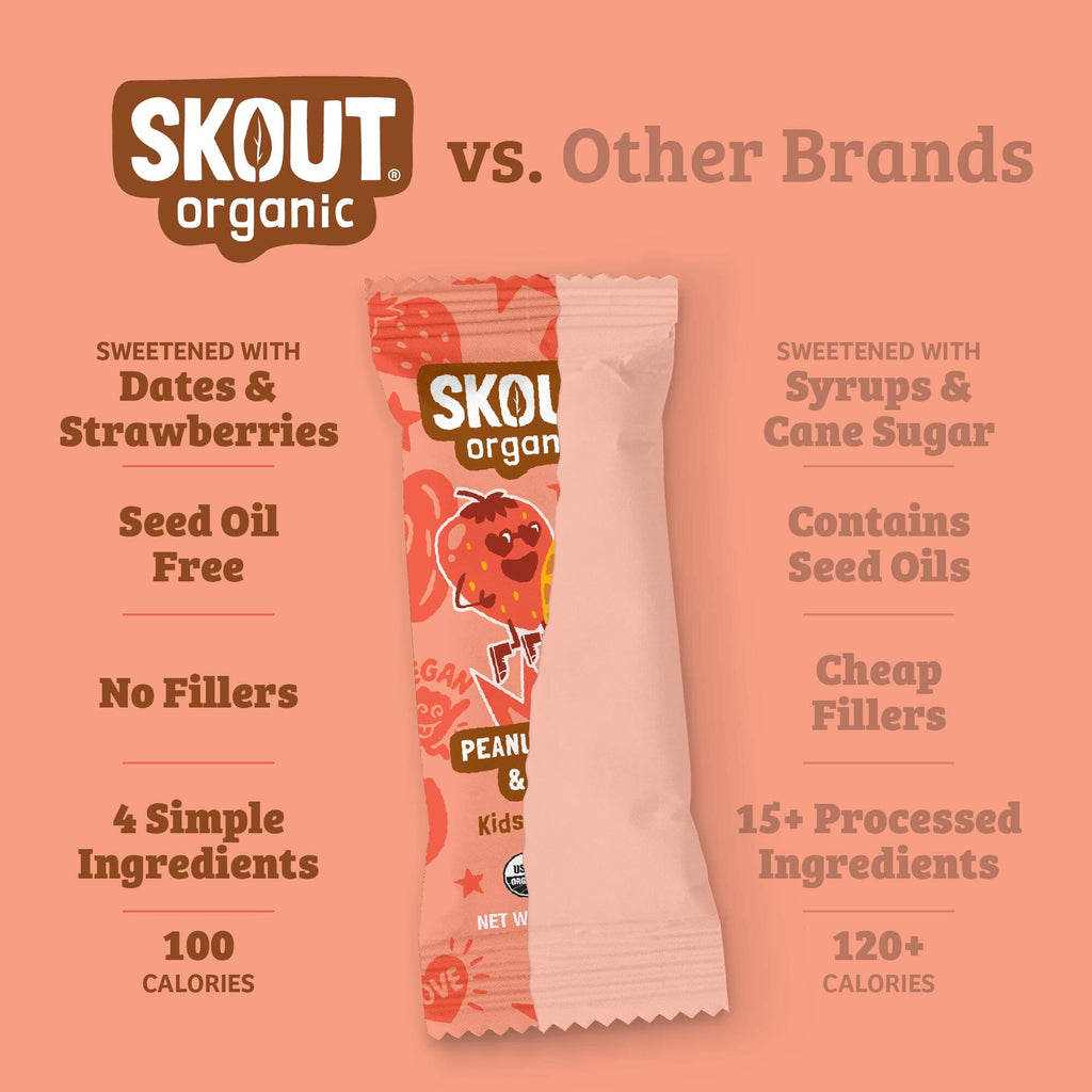 Barra para niños de mantequilla de maní y mermelada Skout Organic