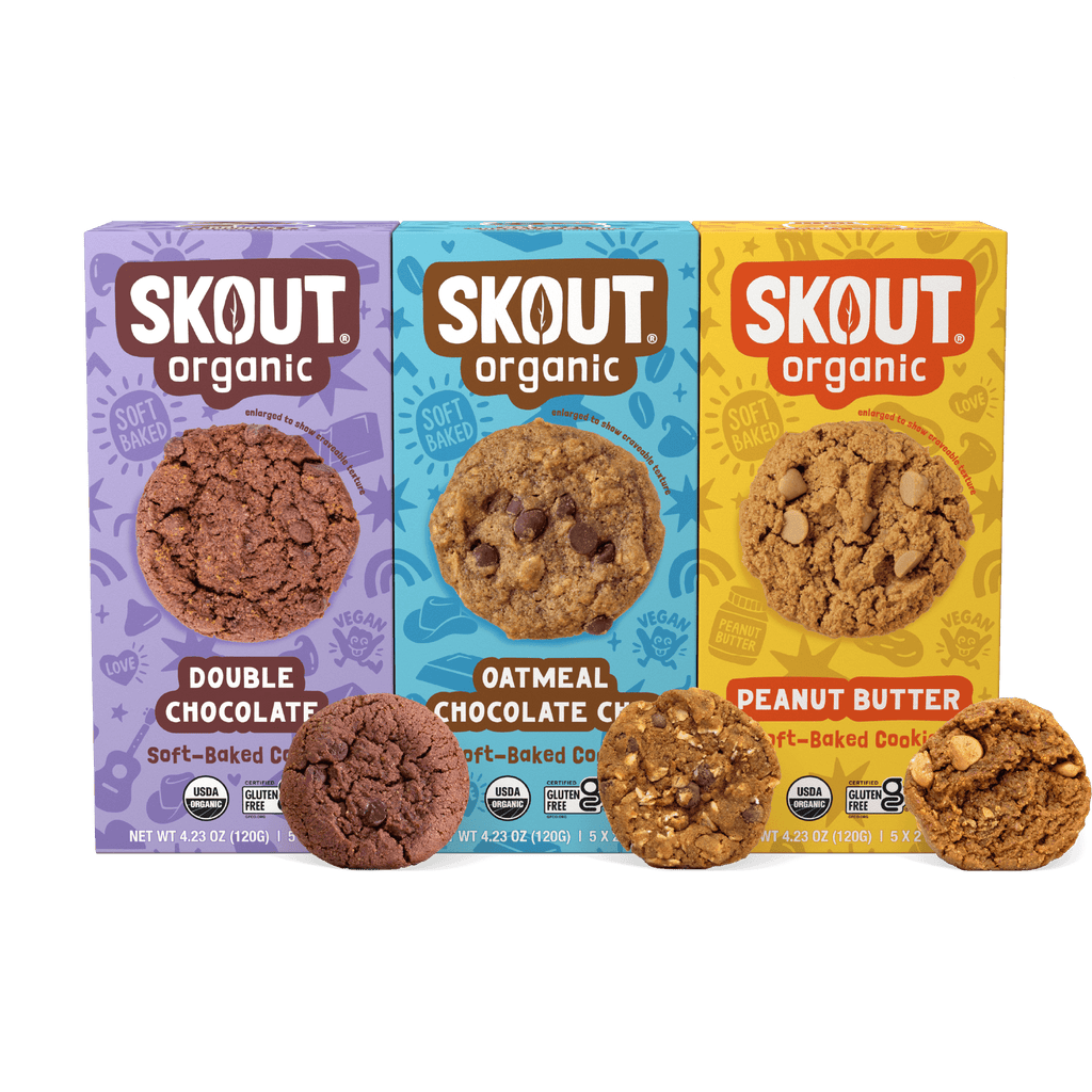 Paquete de galletas suaves horneadas y barritas para niños Skout Organic