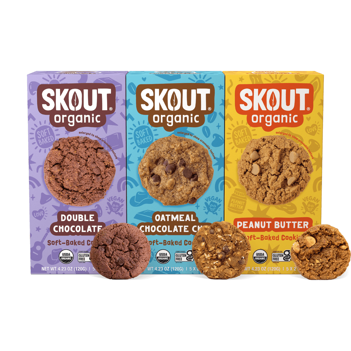 Paquete de galletas suaves horneadas y barritas para niños Skout Organic