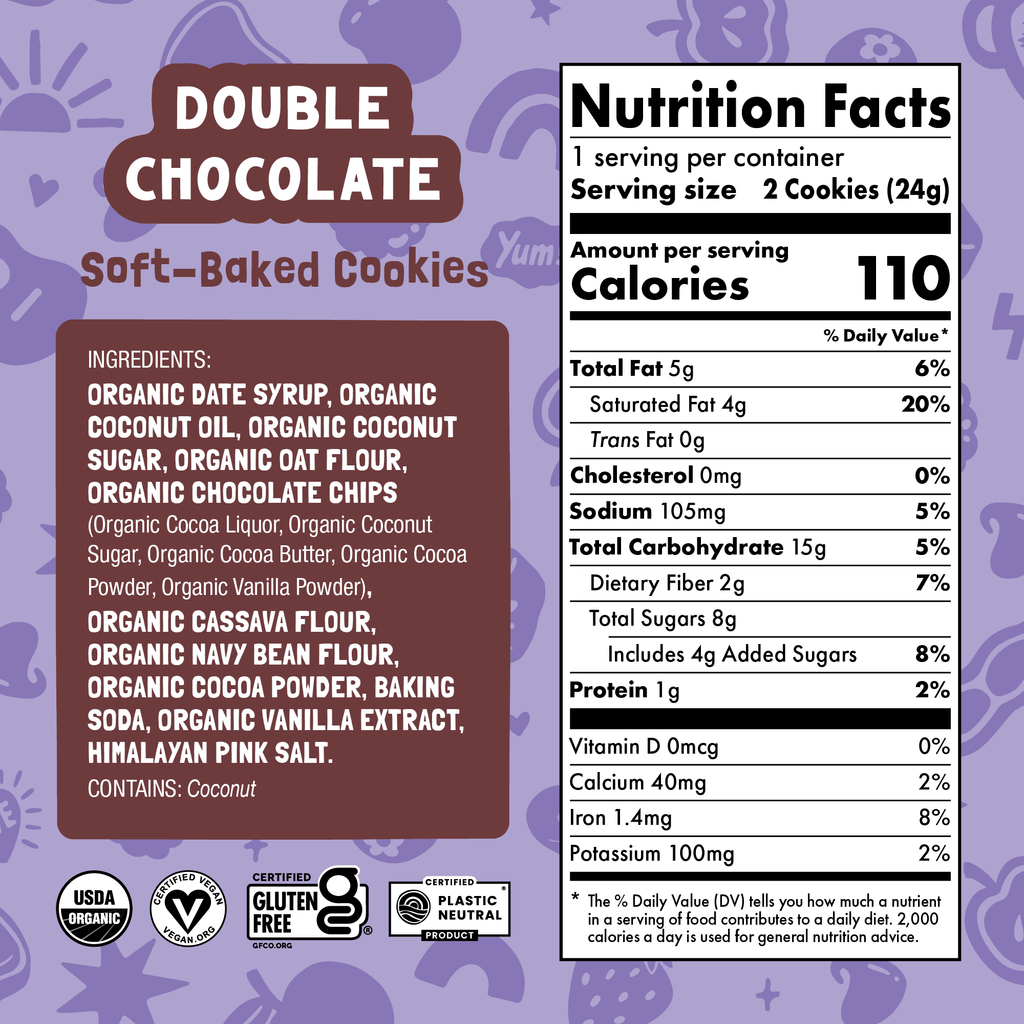 Galletas blandas horneadas de doble chocolate Skout Organic