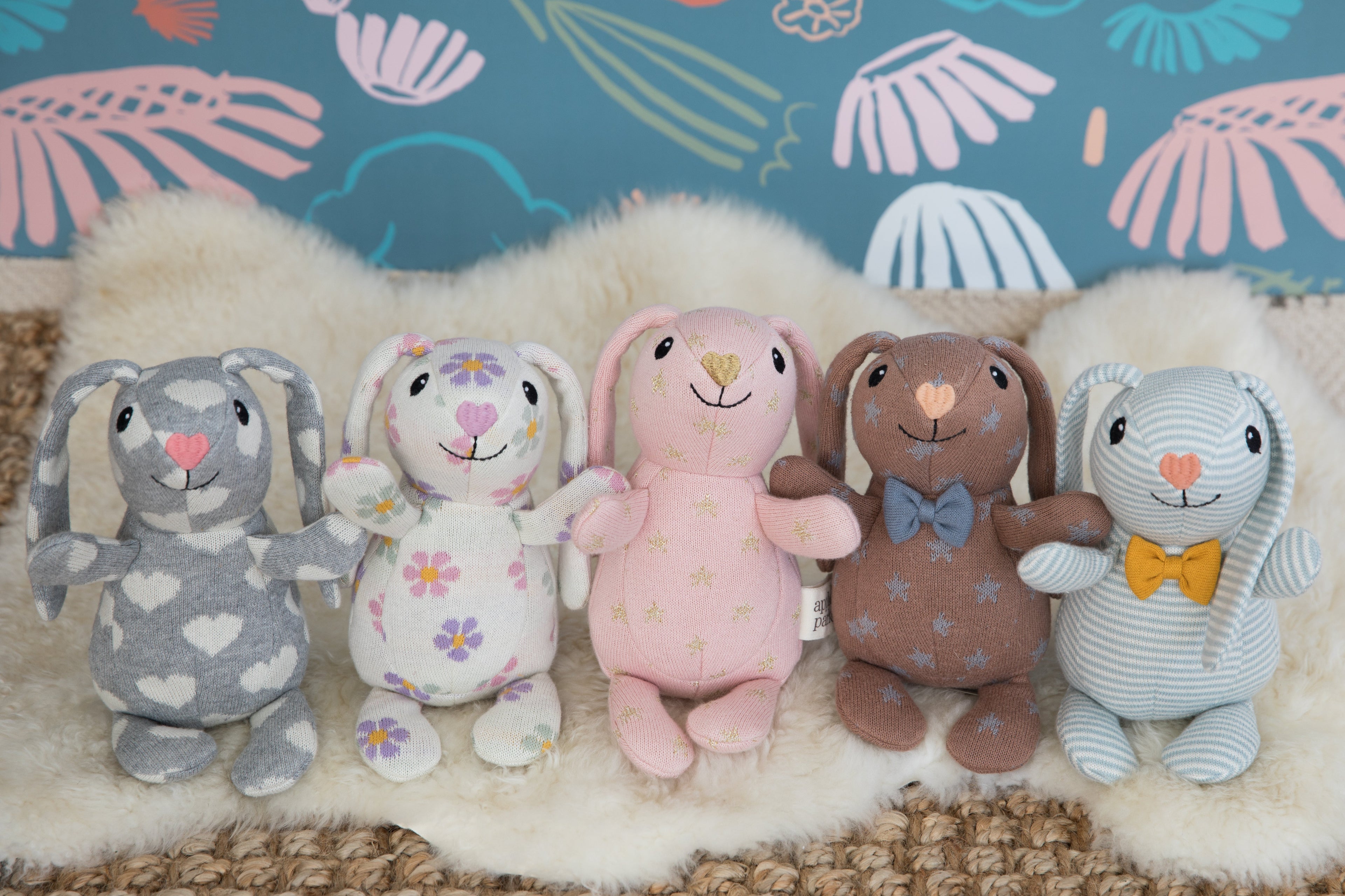 Knit Patterned Bunny Plush