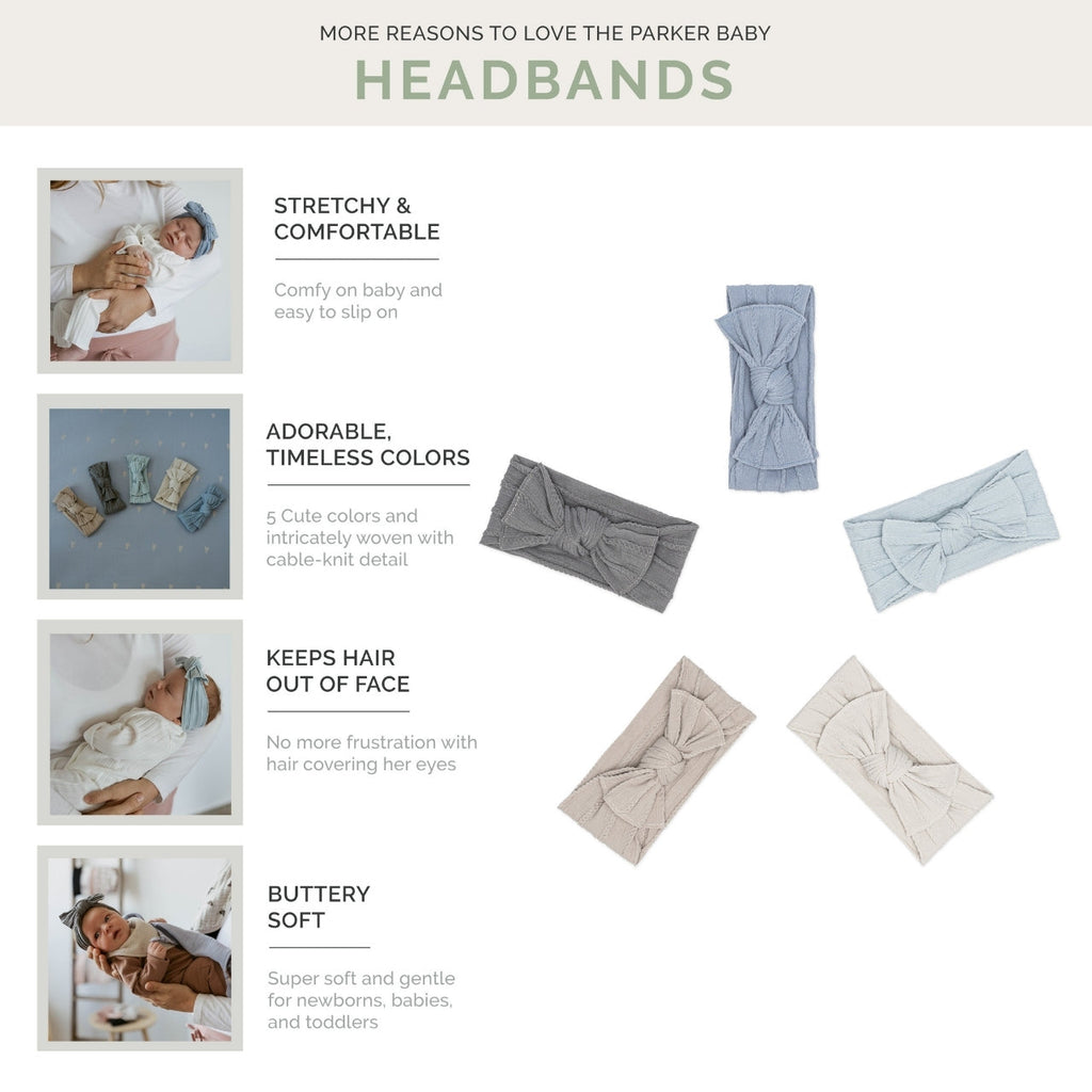 Cable Knit Knotted Headbands - 5 Pack