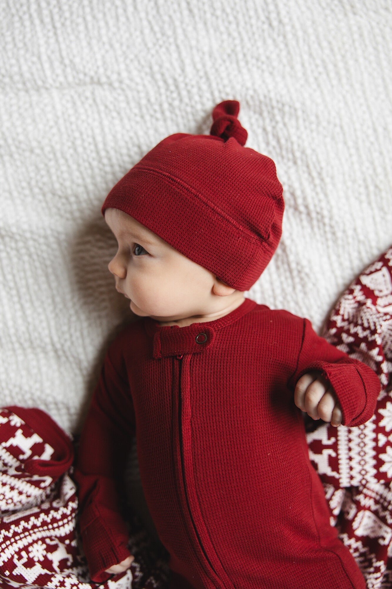 Crimson | Organic Thermal Knotted Hat