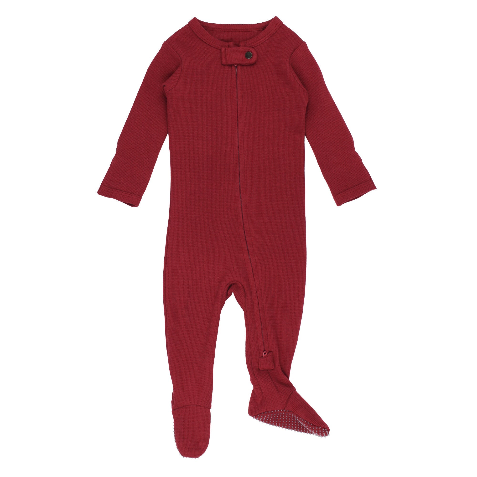 Crimson | Organic Thermal Zipper Footie