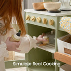 Tiny Land® Wooden Play Kitchen with Storage for Creative Toddlers