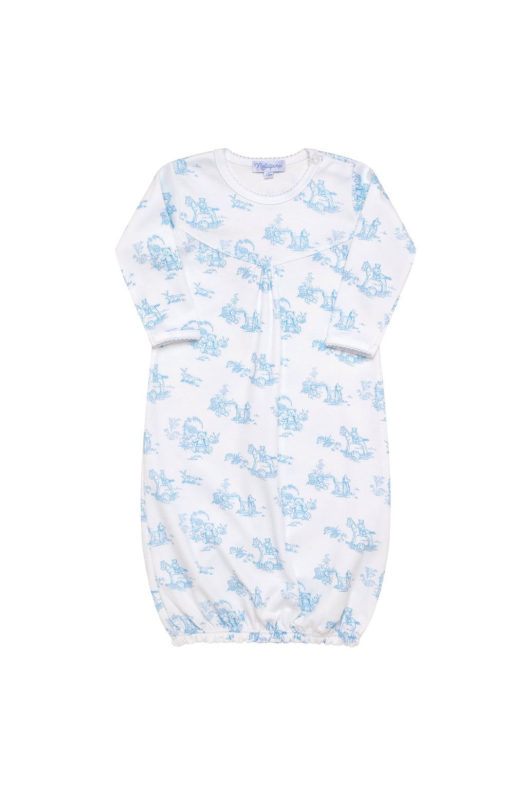 Vestido de bebé con estampado toile azul