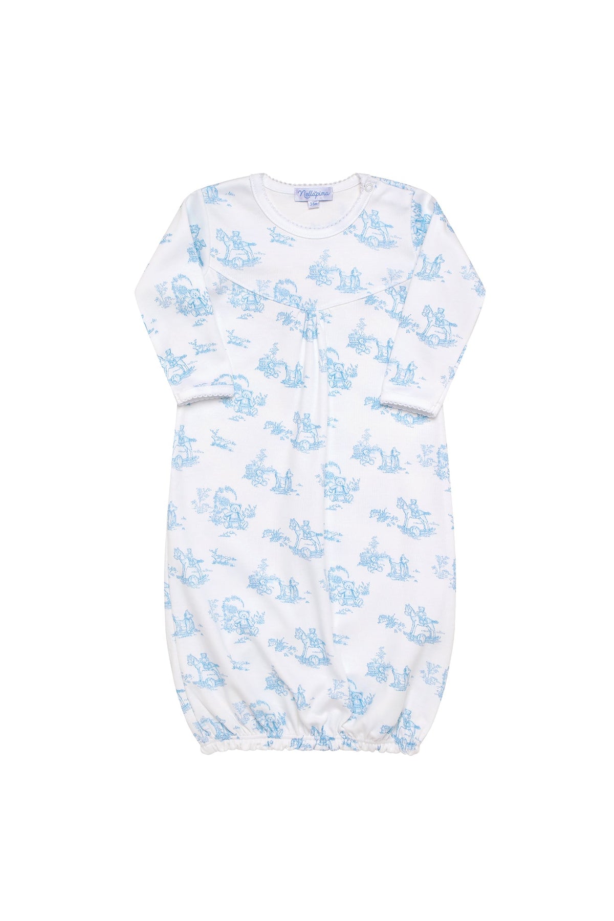 Vestido de bebé con estampado toile azul