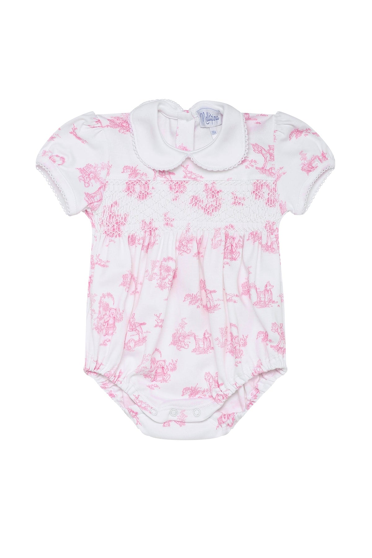 Pink Toile Smocked Bubble