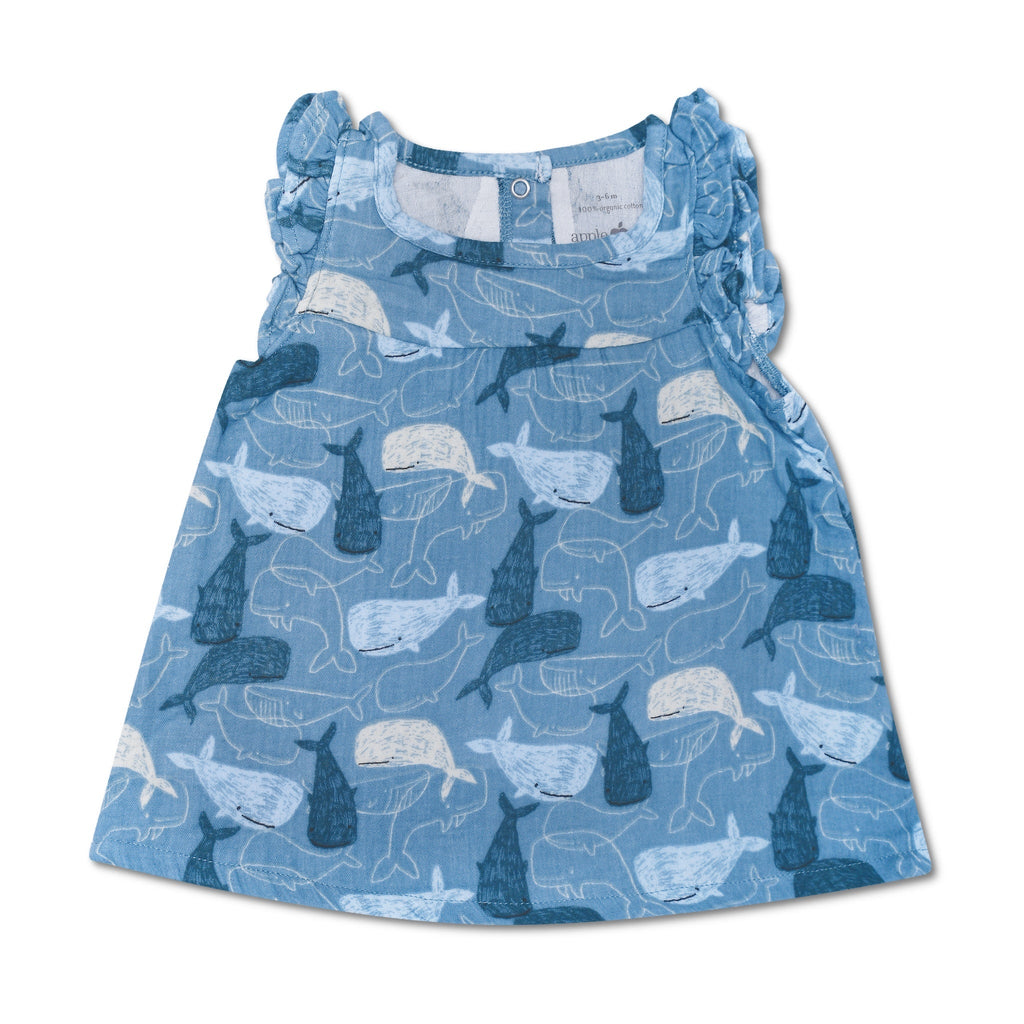 Muslin Flutter Sleeve Dress
