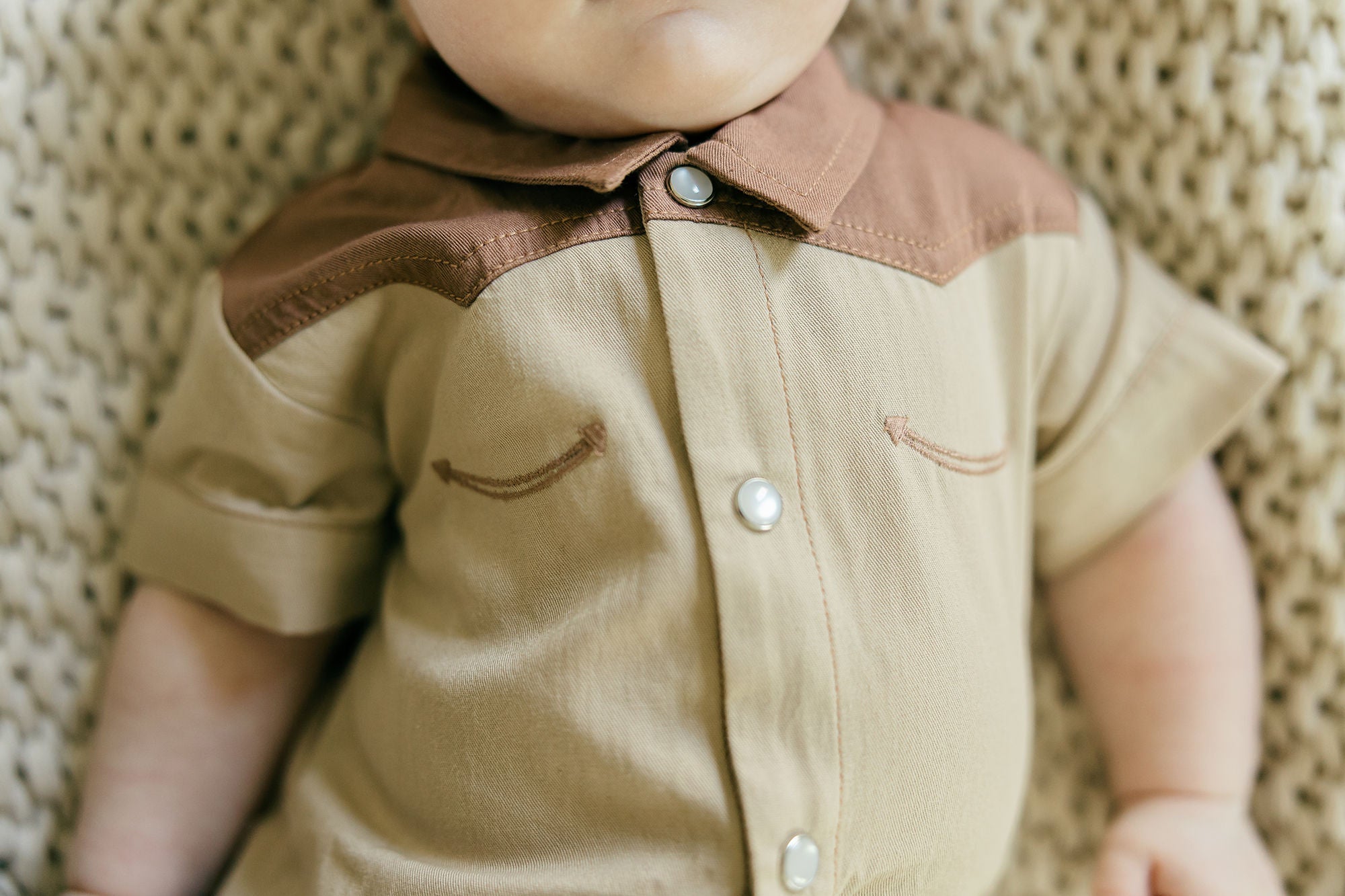 Oatmeal | Organic Western S/Sleeve Coverall
