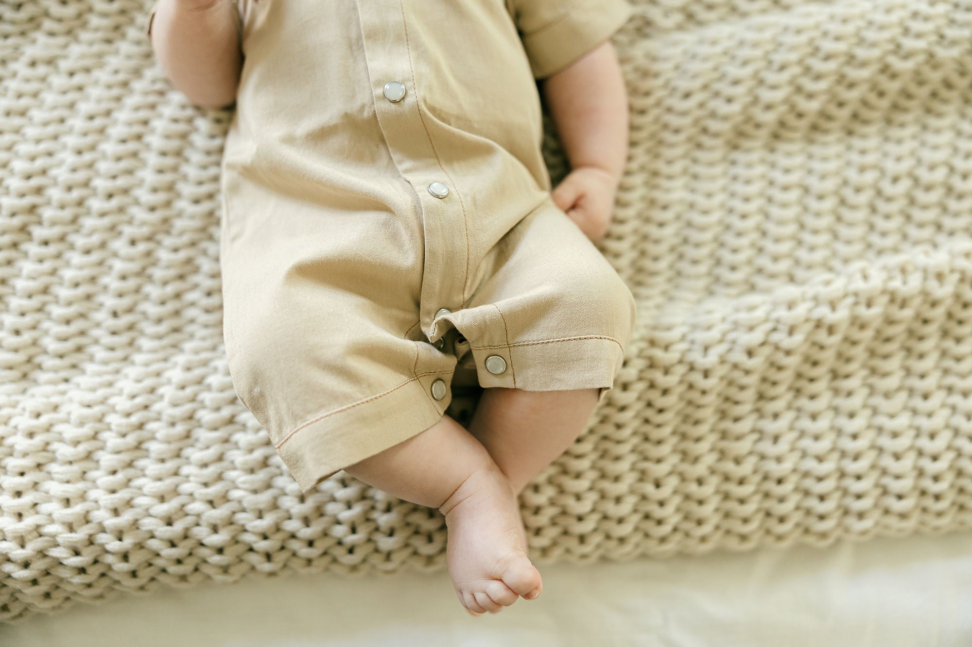 Oatmeal | Organic Western S/Sleeve Coverall