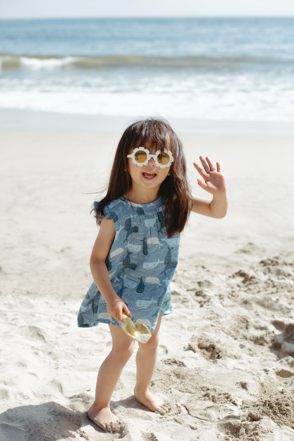 Muslin Flutter Sleeve Dress