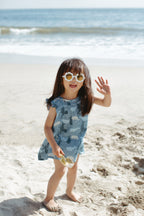 Muslin Flutter Sleeve Dress