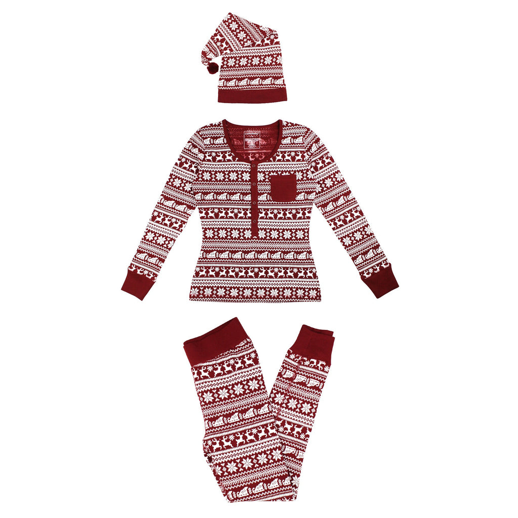 Women's Holiday Thermal PJ & Cap Set