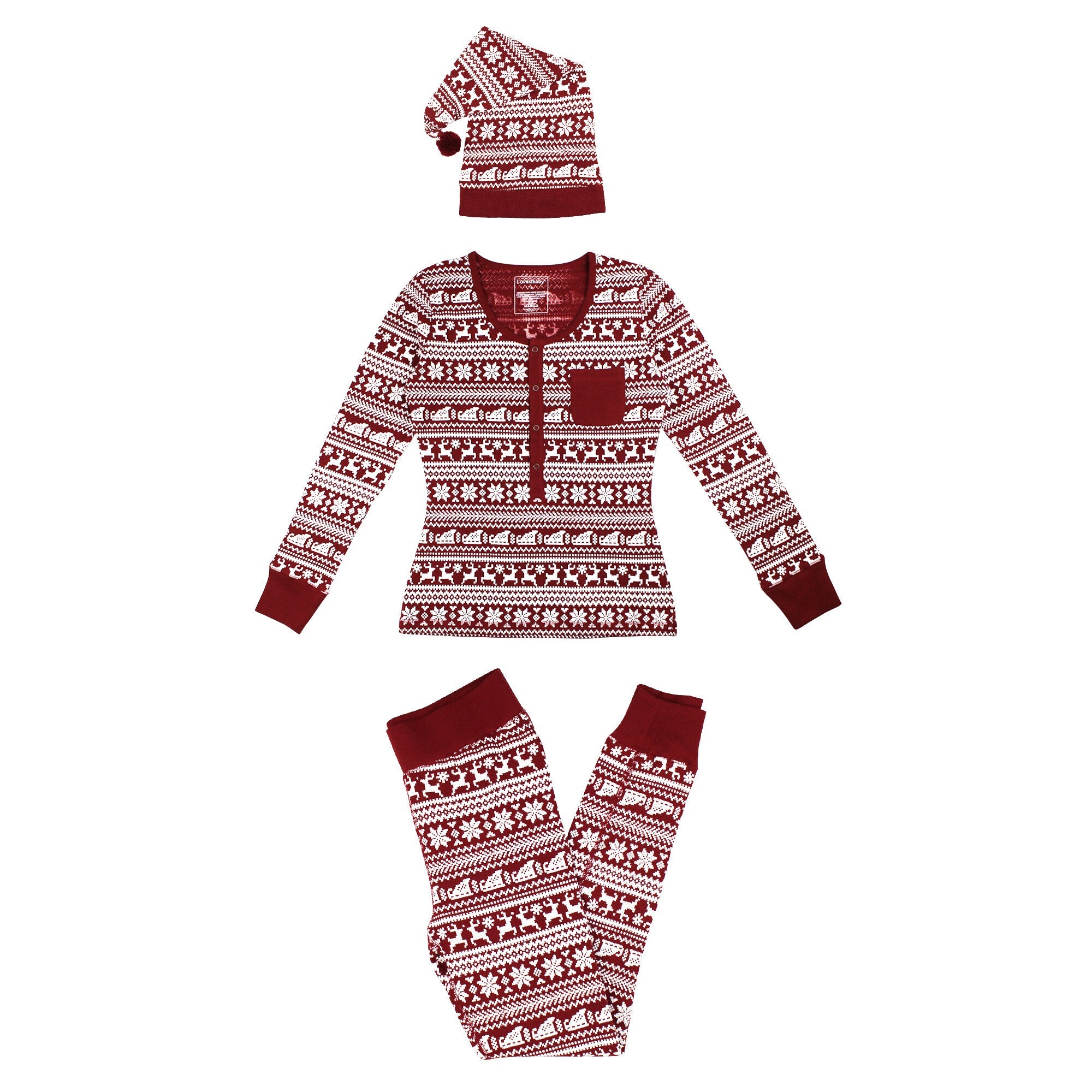 Women's Holiday Thermal PJ & Cap Set