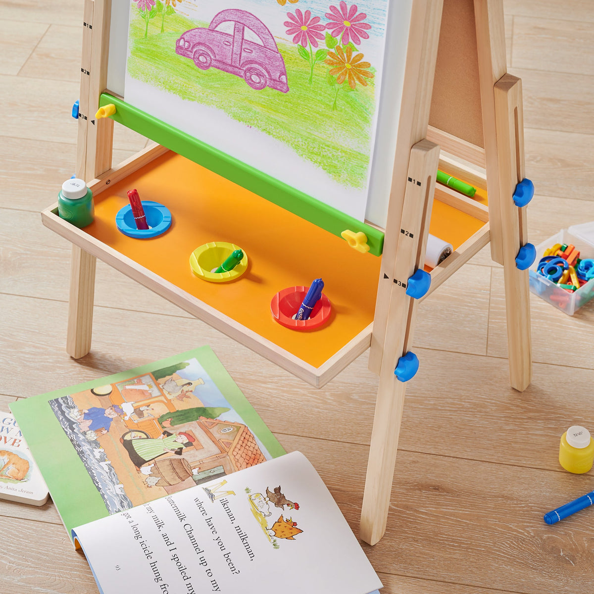 Tiny Land® Caballete de arte y juego de rollo de papel 3 en 1