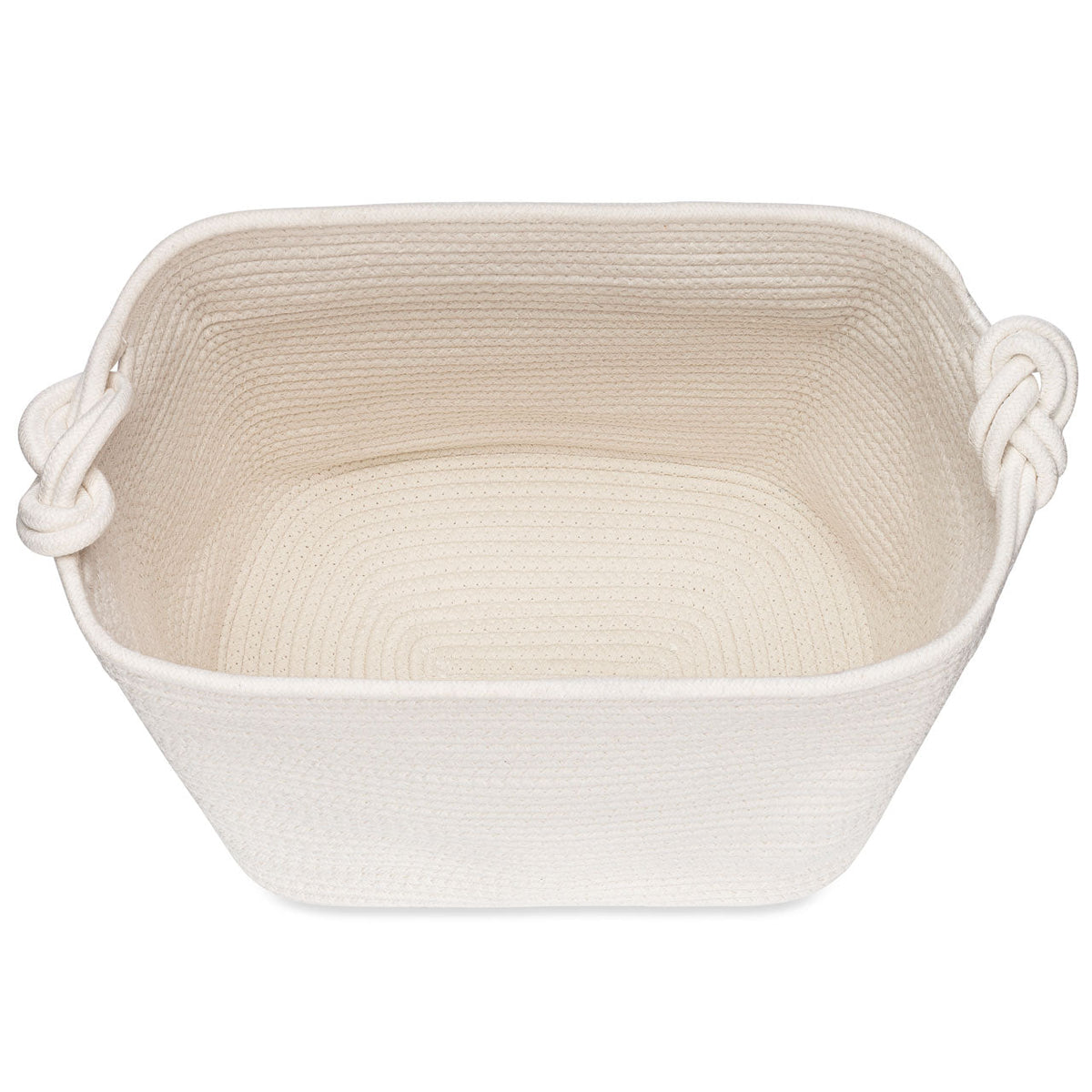 Cesta de almacenamiento de cuerda en forma de cubo