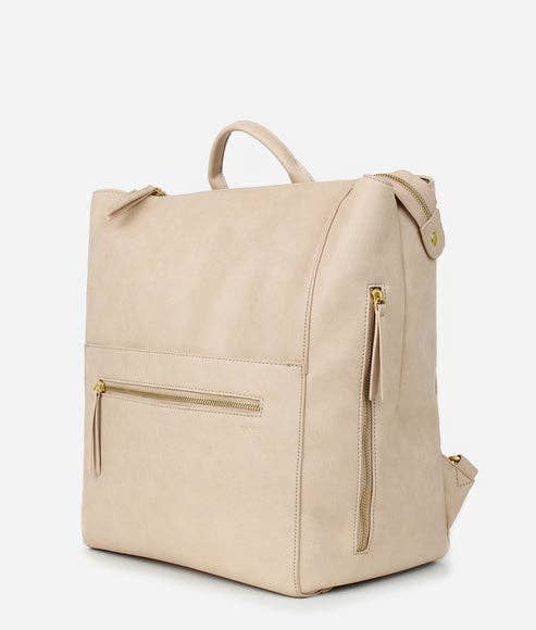 El paquete de pañalera cuadrada - Mochila de piel sintética para mamá