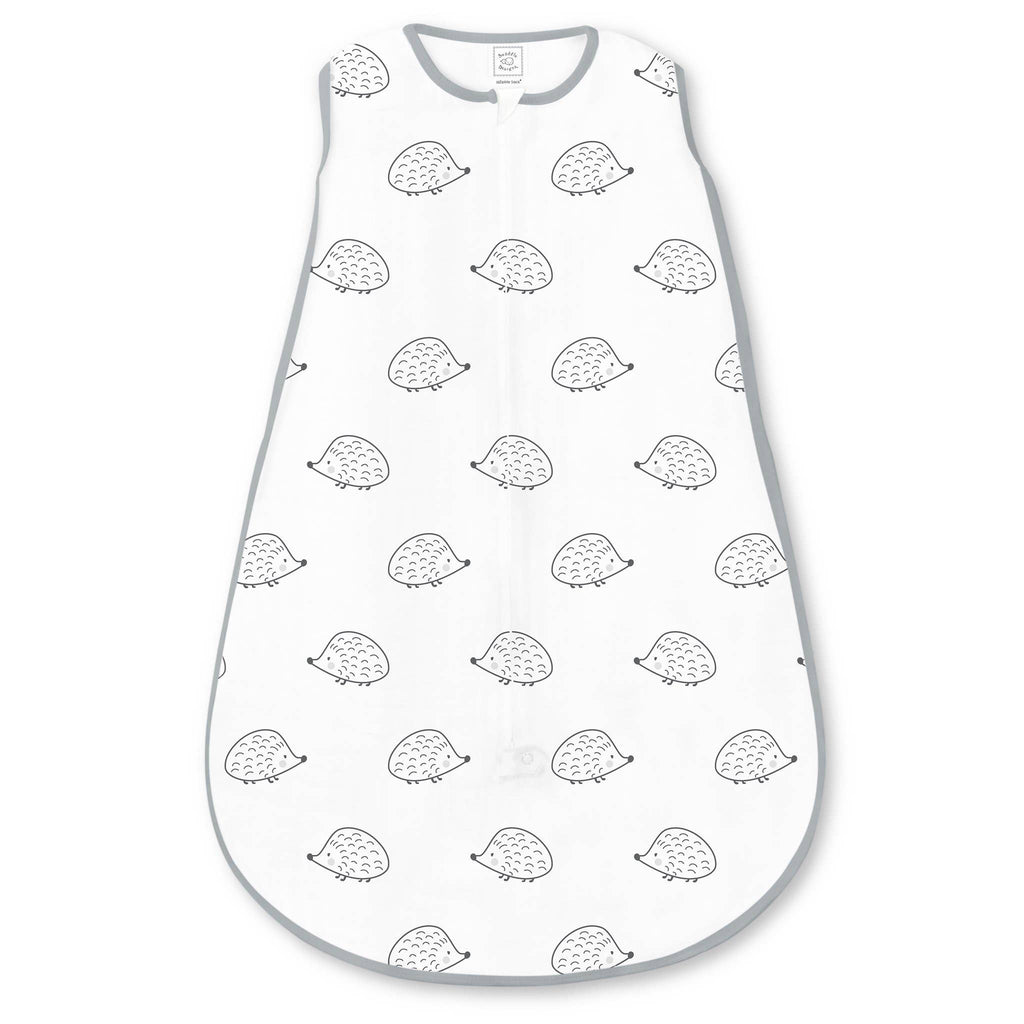Soft Fleece zzZipMe Sack, 2-Way Zipper, Hedgehog, Black