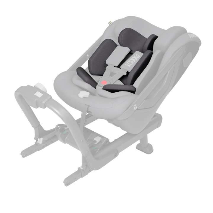 Infant insert positioned in the Axkid ONE 3, seat fully reclined