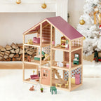 Tiny Land® Casa de muñecas Pegasus Sweetwood y muñecas de madera para casa de muñecas