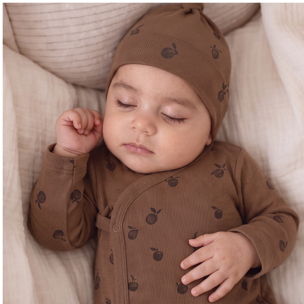 Organic Kimono Infant Sleep Gown - Apple