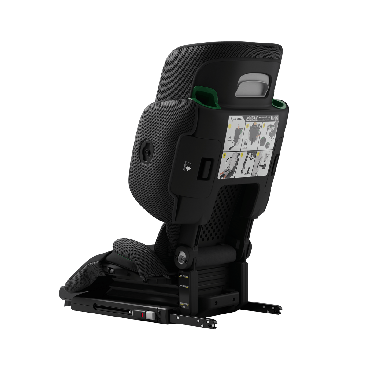 Axkid UP High Back Belt-Positioning Booster Car Seat - Coastal Storm Black
