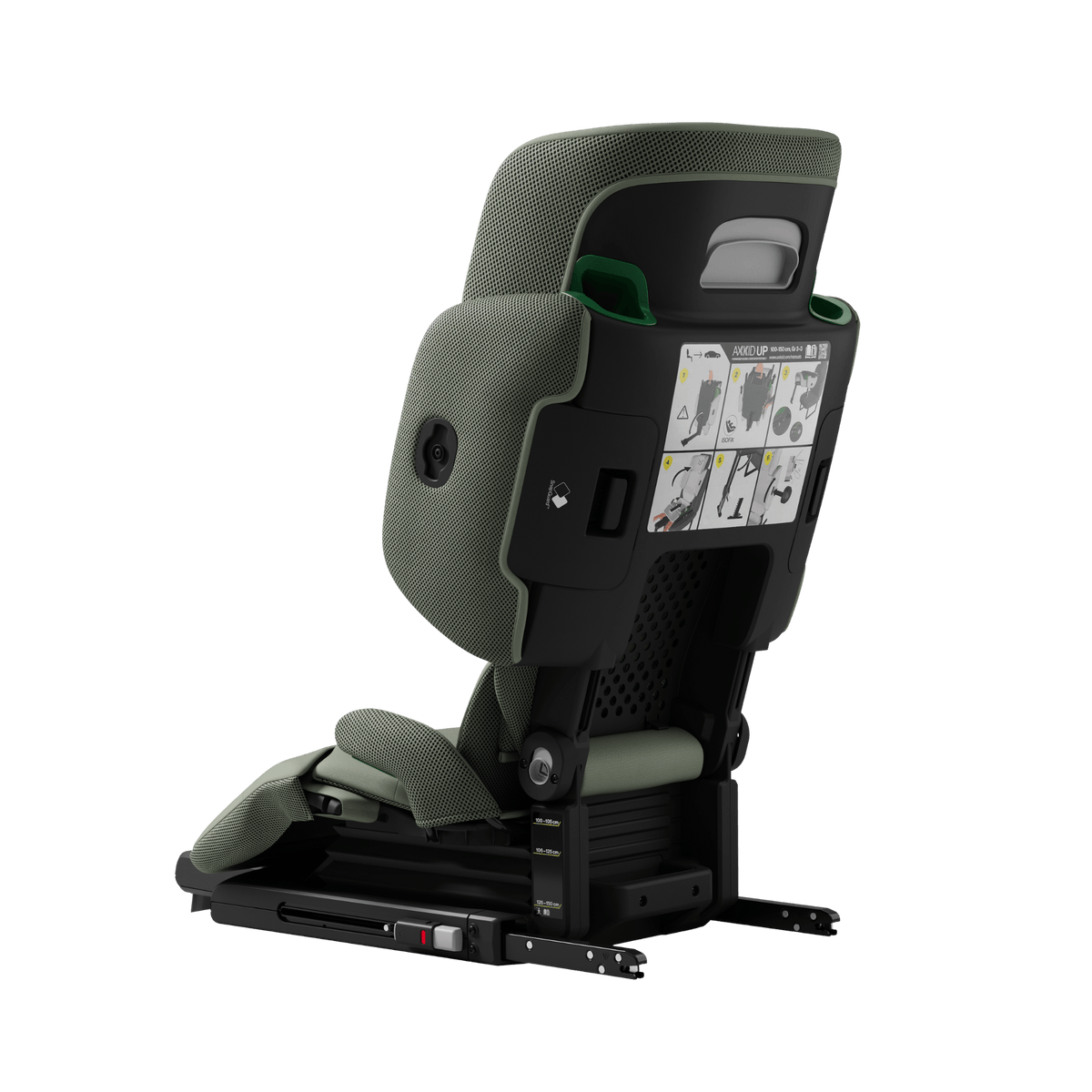 Axkid UP High Back Belt-Positioning Booster Car Seat - Nordic Bloom Green
