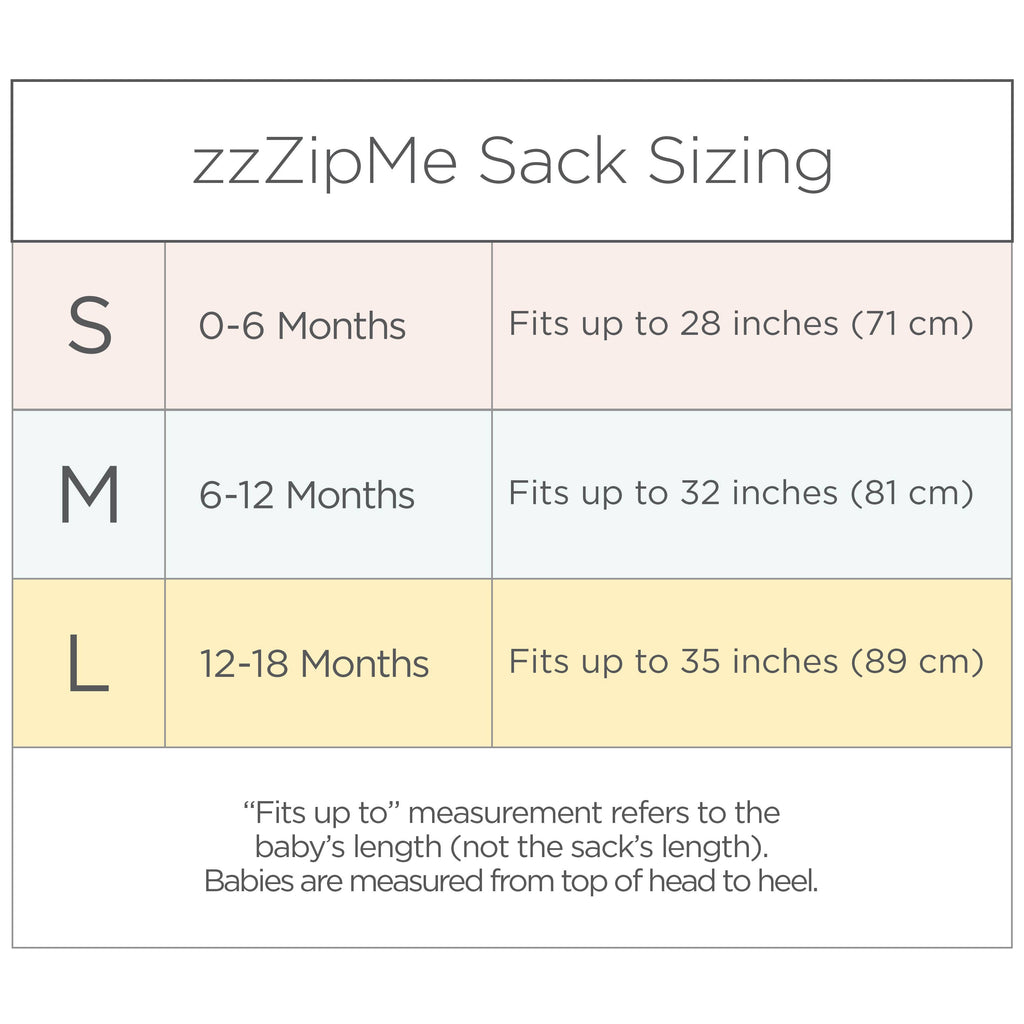 Muslin zzZipMe Sack, 2-Way Zip, Little Lambs, Sterling