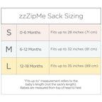 Muslin zzZipMe Sack, 2-Way Zip, Little Lambs, Sterling
