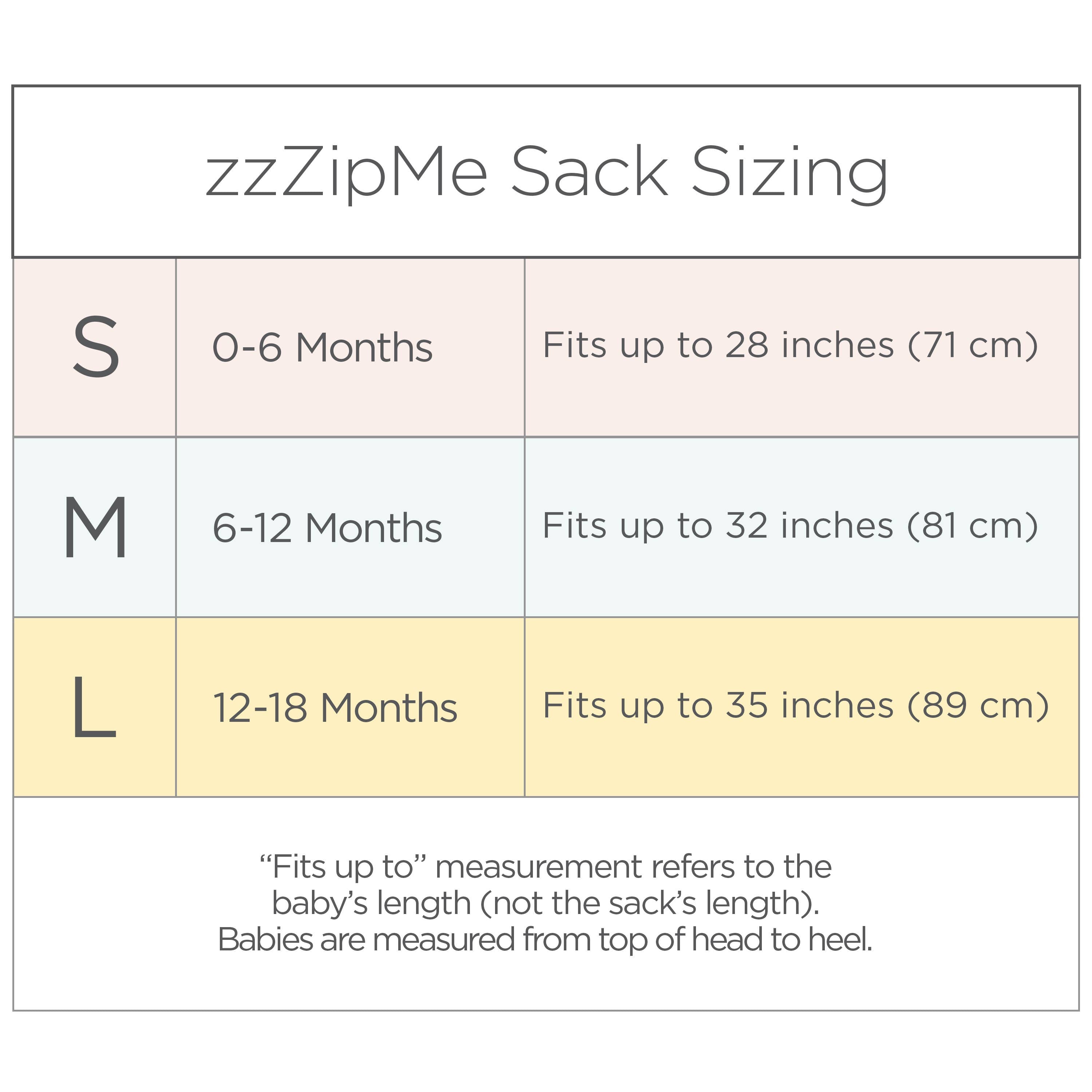 Muslin zzZipMe Sack, 2-Way Zip, Little Lambs, Sterling