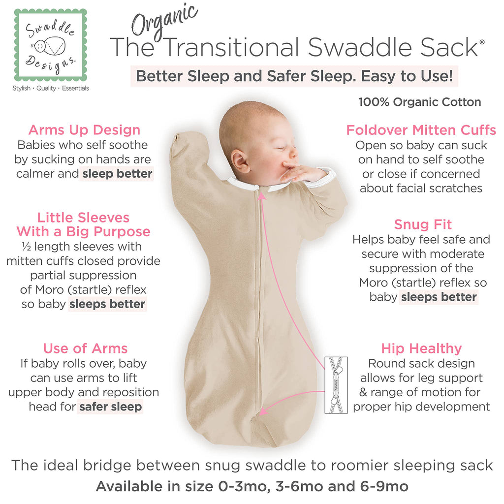 Organic Transitional Swaddle Sack, Sand Dollar