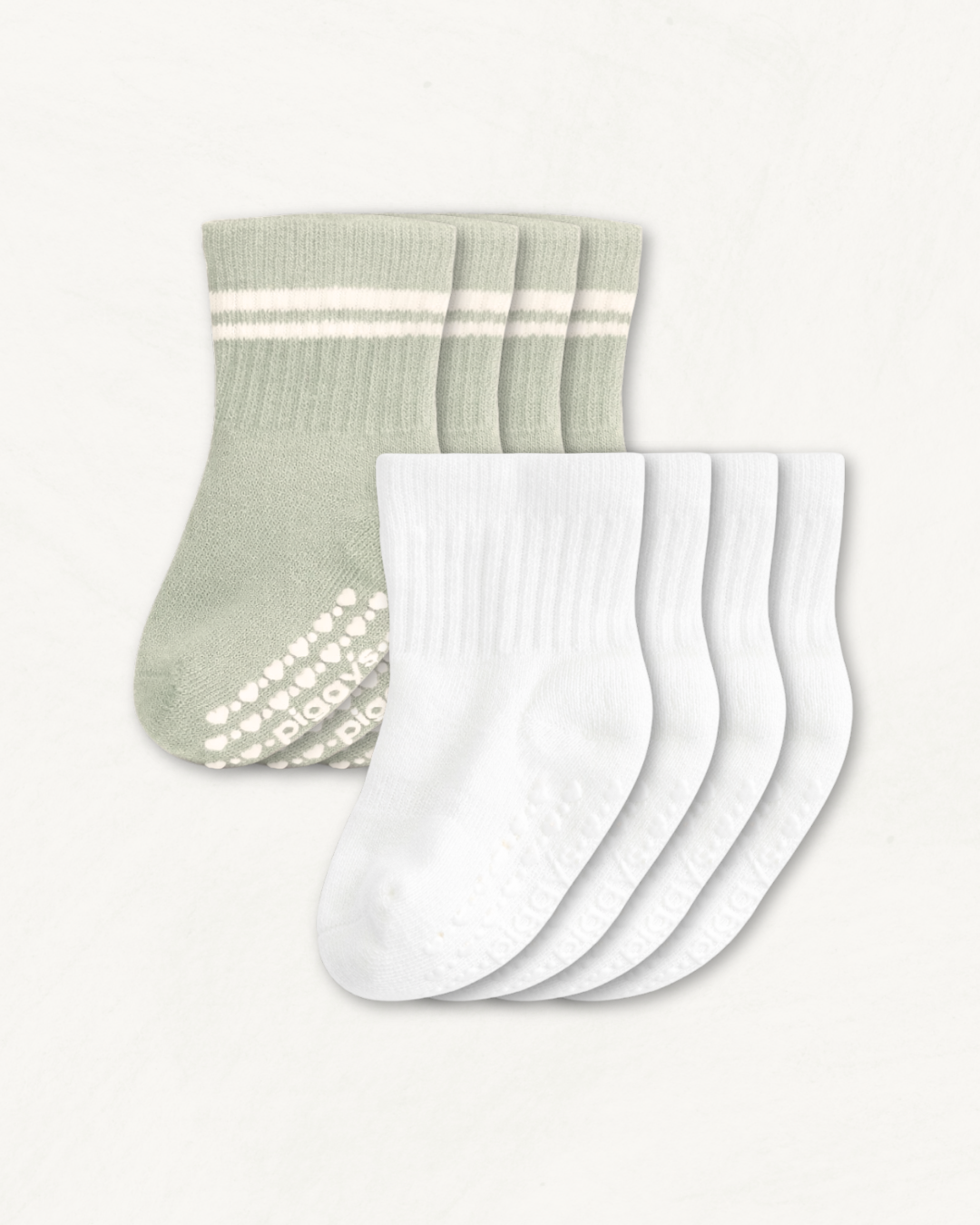Baby Gripper Crew Socks 4-Pack (3-6 Months)
