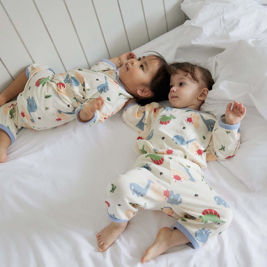 BabyRabbit Big Dino 3/4 Sleeve — Toddler Cotton Pajamas & Loungewear Set (12M–5T)