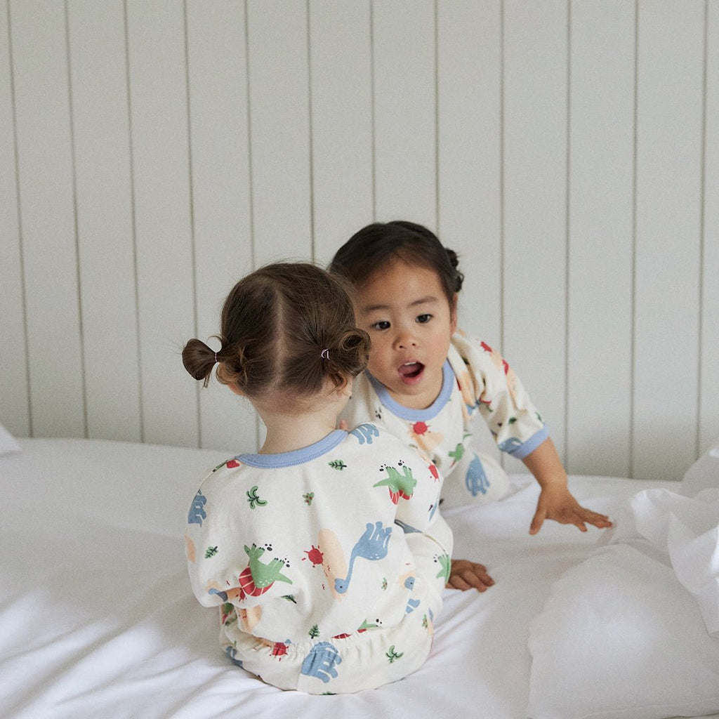 BabyRabbit Big Dino 3/4 Sleeve — Toddler Cotton Pajamas & Loungewear Set (12M–5T)