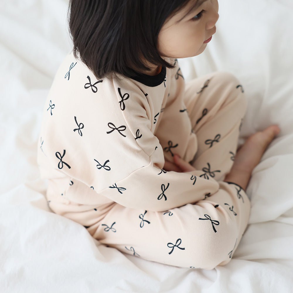 BabyRabbit Black Ribbon Long Sleeve — Toddler Cotton Pajamas & Loungewear Set (12M–5T)