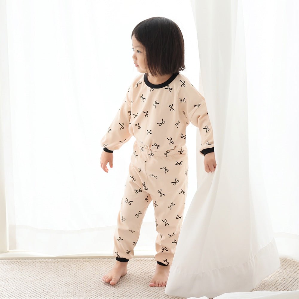 BabyRabbit Black Ribbon Long Sleeve — Toddler Cotton Pajamas & Loungewear Set (12M–5T)