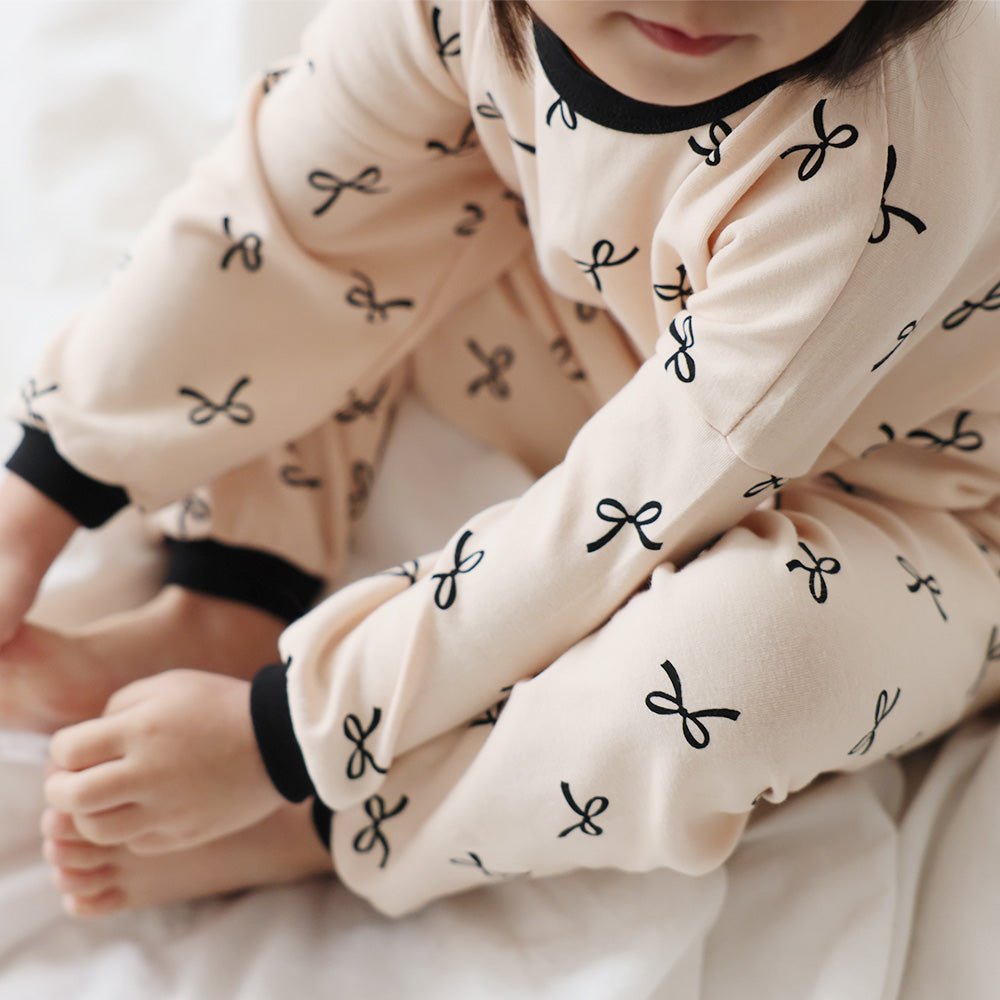 BabyRabbit Black Ribbon Long Sleeve — Toddler Cotton Pajamas & Loungewear Set (12M–5T)