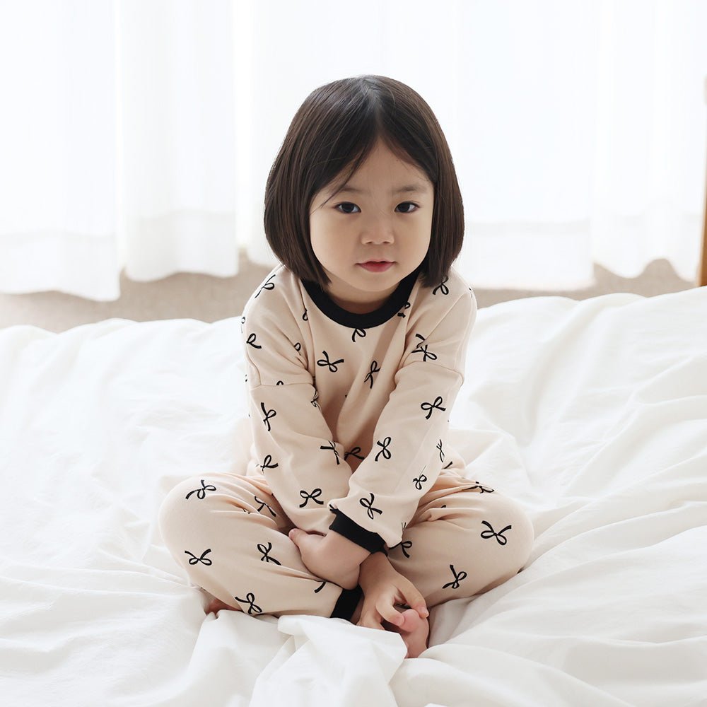BabyRabbit Black Ribbon Long Sleeve — Toddler Cotton Pajamas & Loungewear Set (12M–5T)