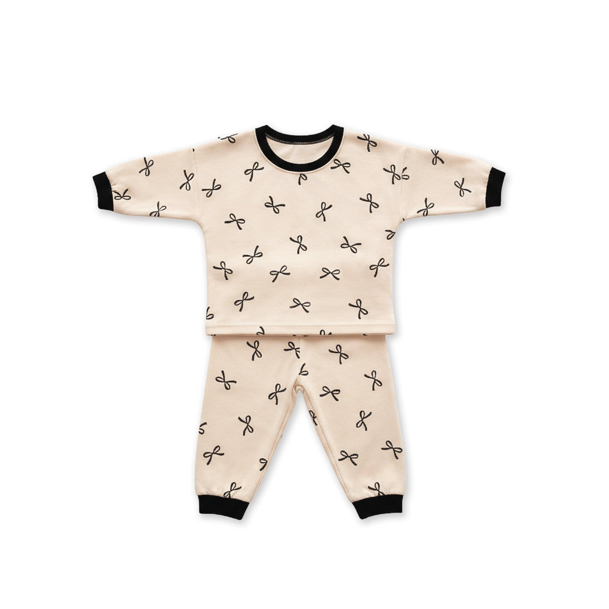 BabyRabbit Black Ribbon Long Sleeve — Toddler Cotton Pajamas & Loungewear Set (12M–5T)