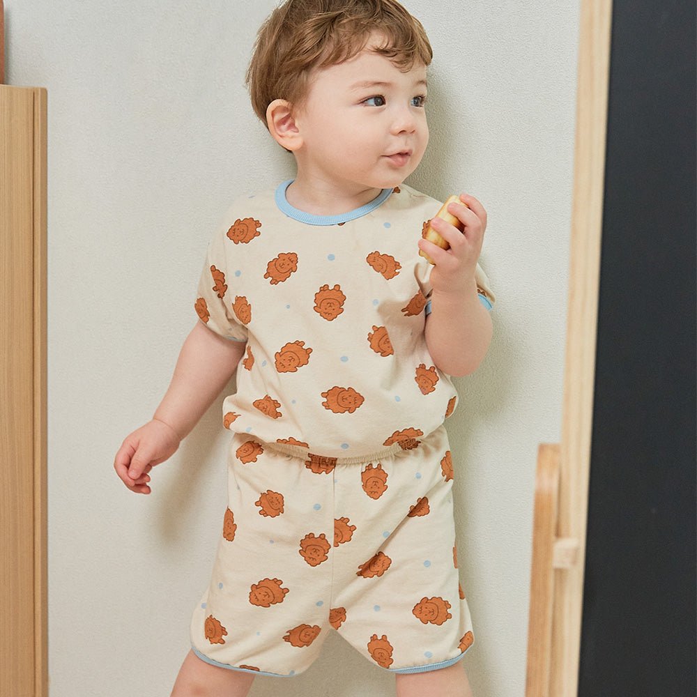 BabyRabbit Brown Poodle Short Sleeve — Toddler Pajamas & Loungewear Set (12-18M–5T)
